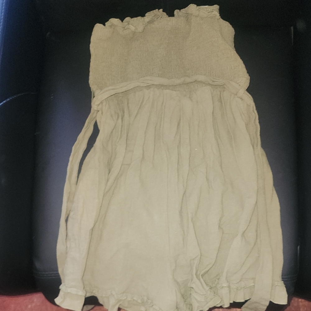 Khaki Strapless Romper